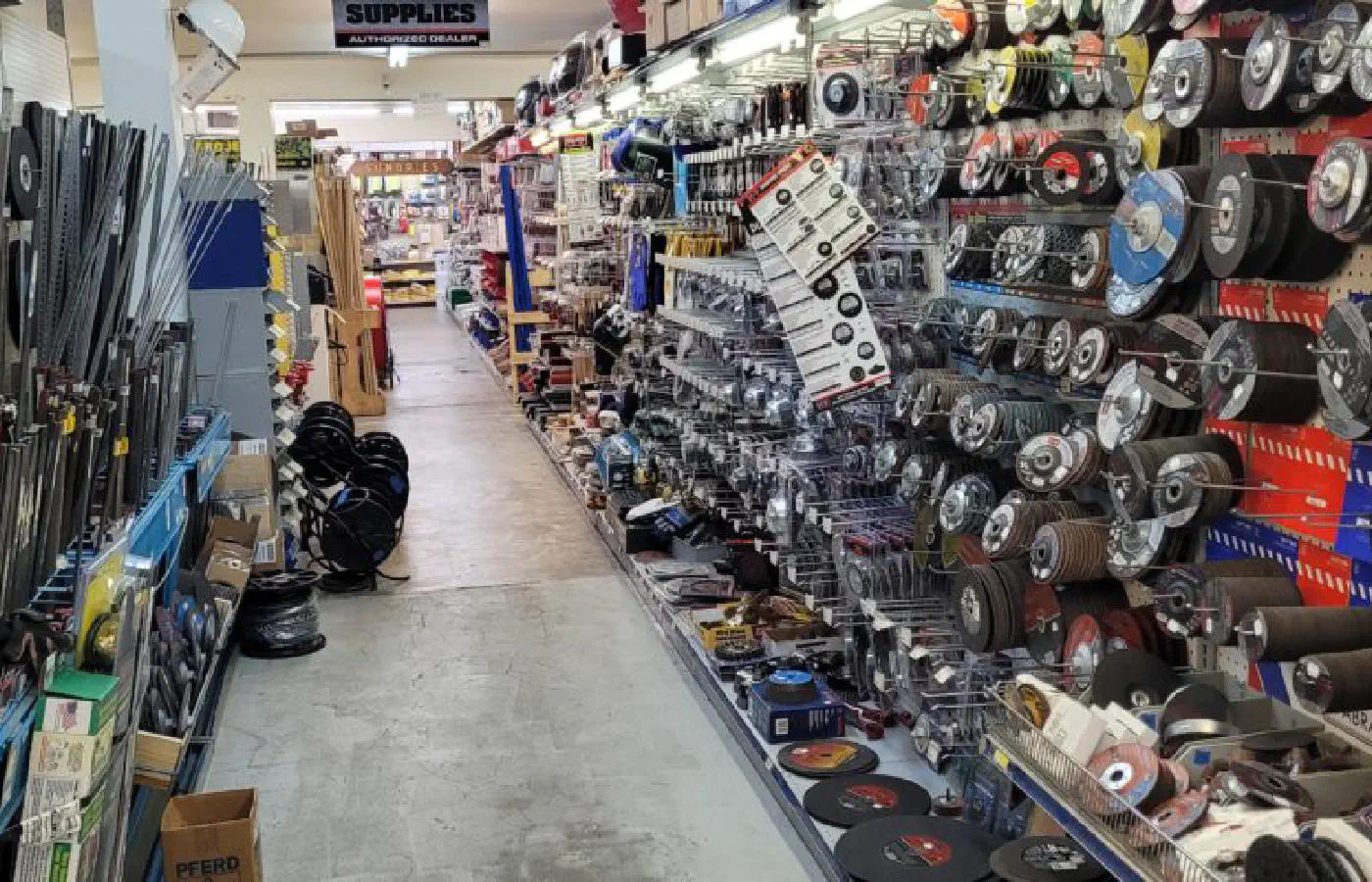 Inside Turner Hardware: tools and supplies aisle